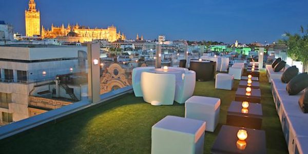 Hotel Inglaterra Sevilla golf vakantie terras 2
