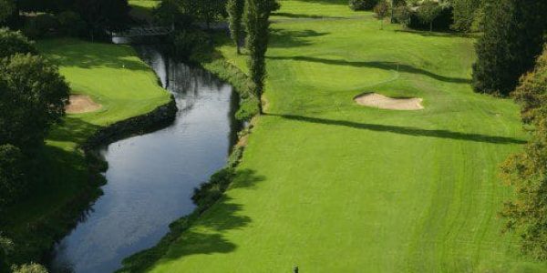STRAFFAN, CO.KILDARE - SEPTEMBER 27: The 570 yard par 5, 7th hole on the Palmer Course, venue for the 2006 Ryder Cup at the K Club, (this hole will play as the 16th hole in the Ryder Cup) on September 27, 2005 in Straffan, Co. Kildare, Ireland  (Photo by David Cannon/Getty Images)