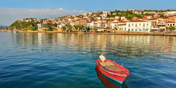 Pylos harbour at sunset